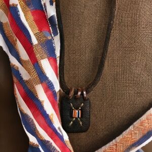 VINTAGE Abercrombie & Fitch leather necklace - RARE